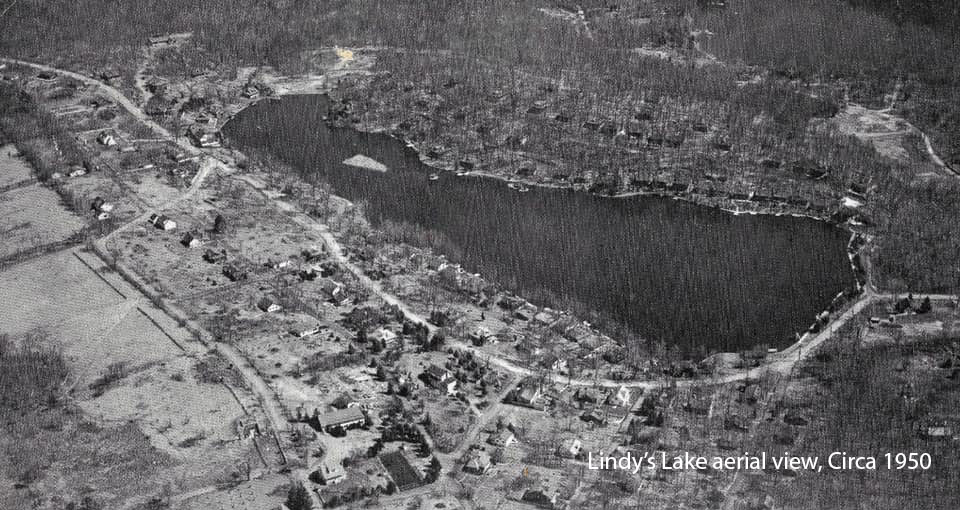 Lindy's Lake aerial view circa 1950